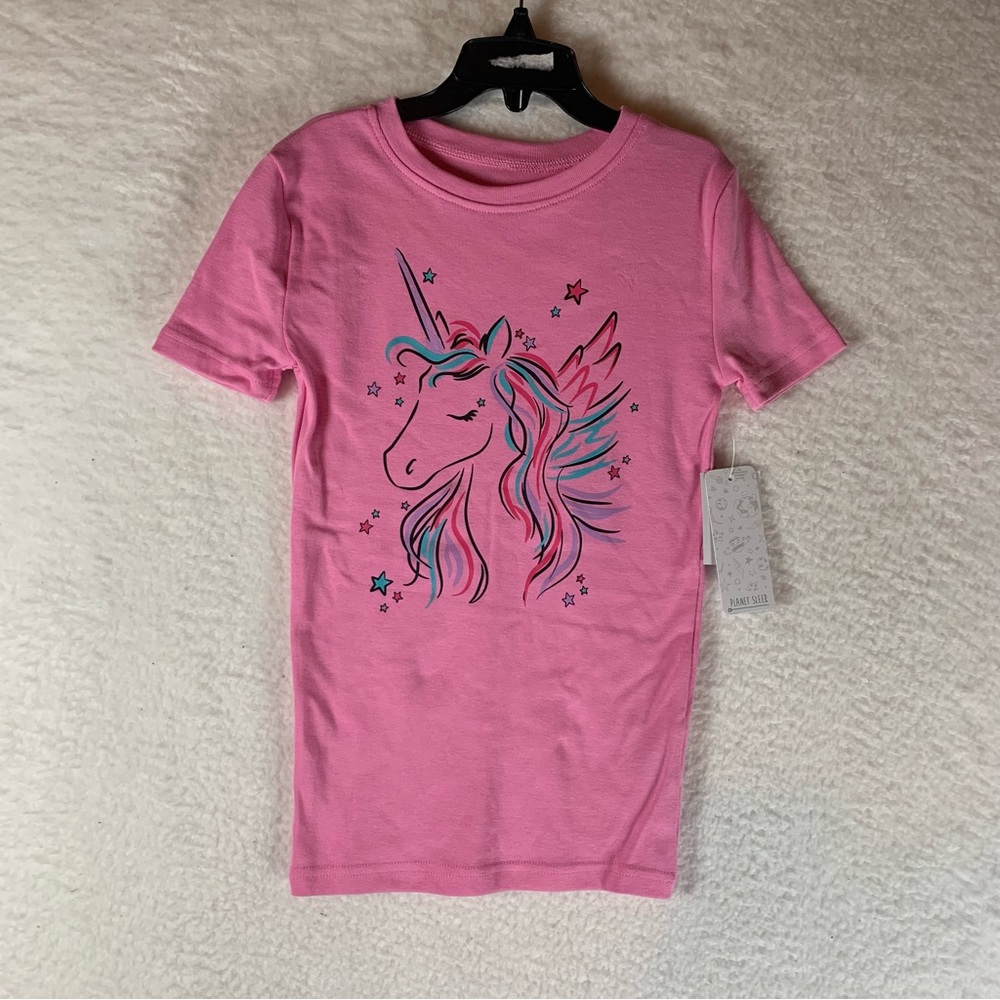 PLANET SLEEP GIRLS Size 8 Unicorn‎ Pink PJ  TOP NWT 5994
